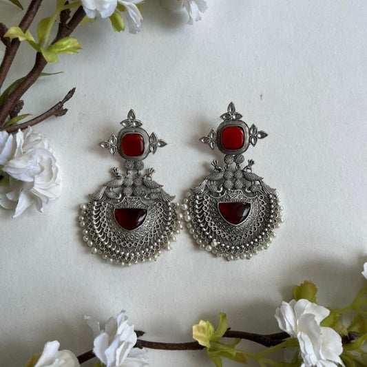 Suri Oxidized Earrings for Women – Ethnic Silver Imitation Jewery