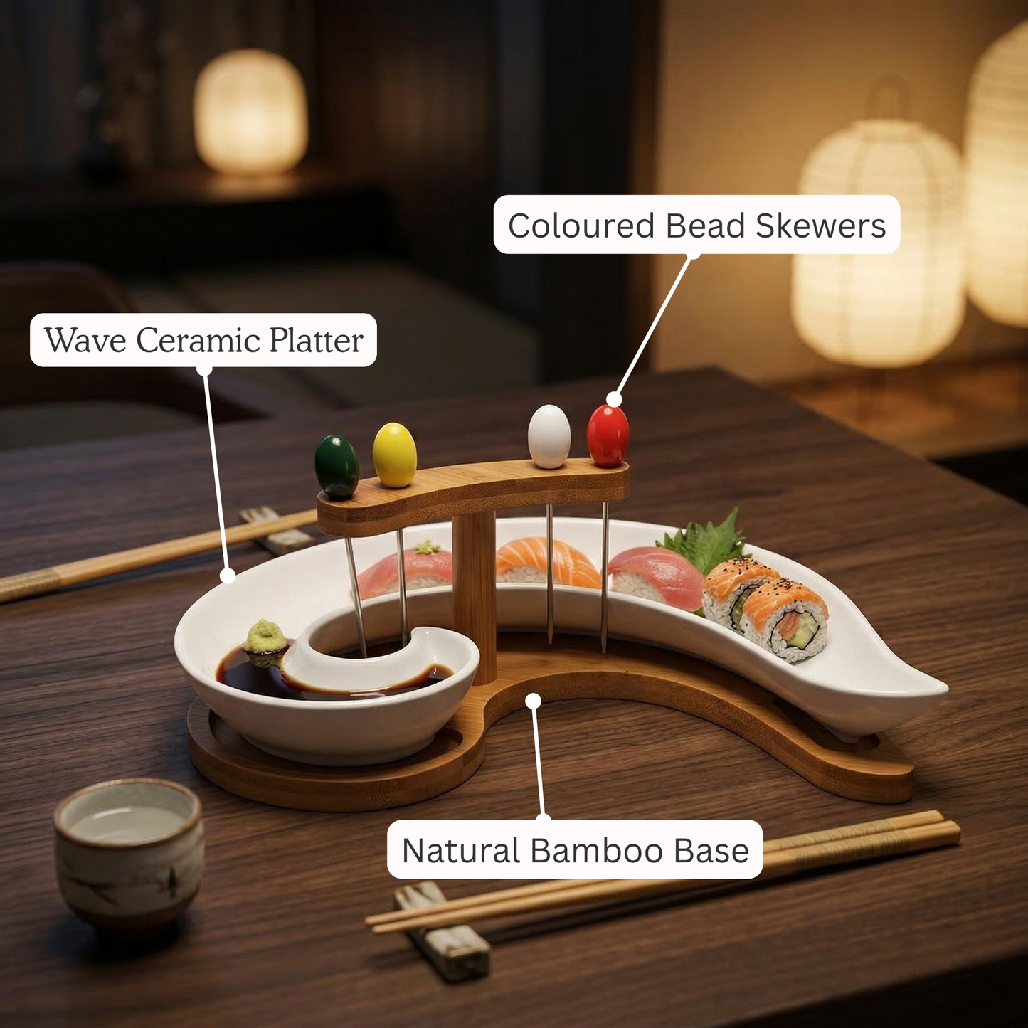 Kawa Bamboo Sushi Platter Set
