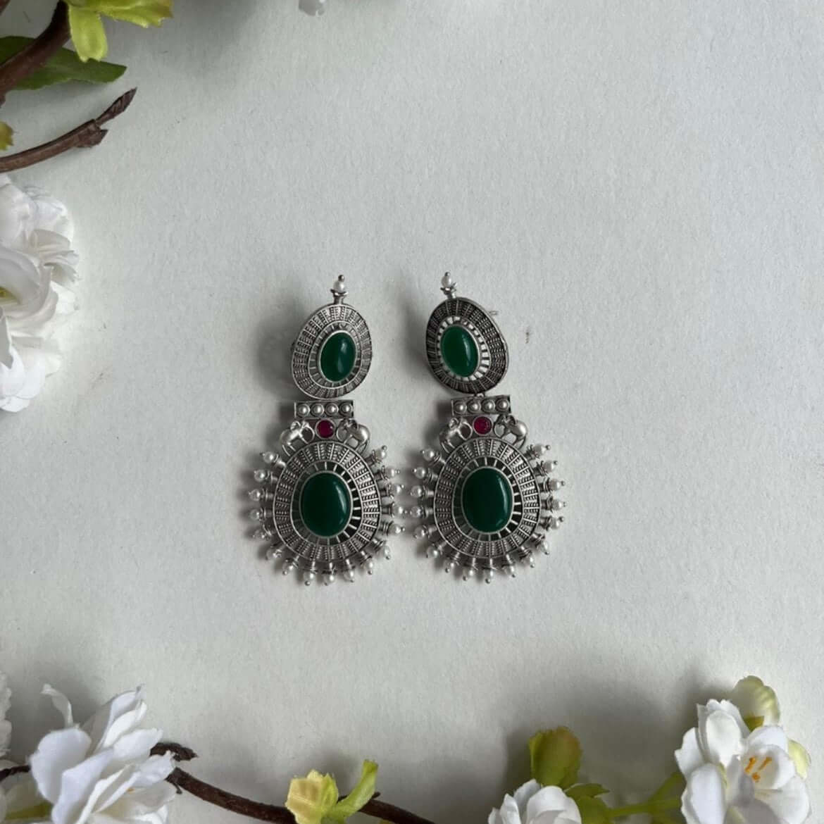 Swati Oxidized Earrings for Women – Ethnic Silver Imitation Jewelry
