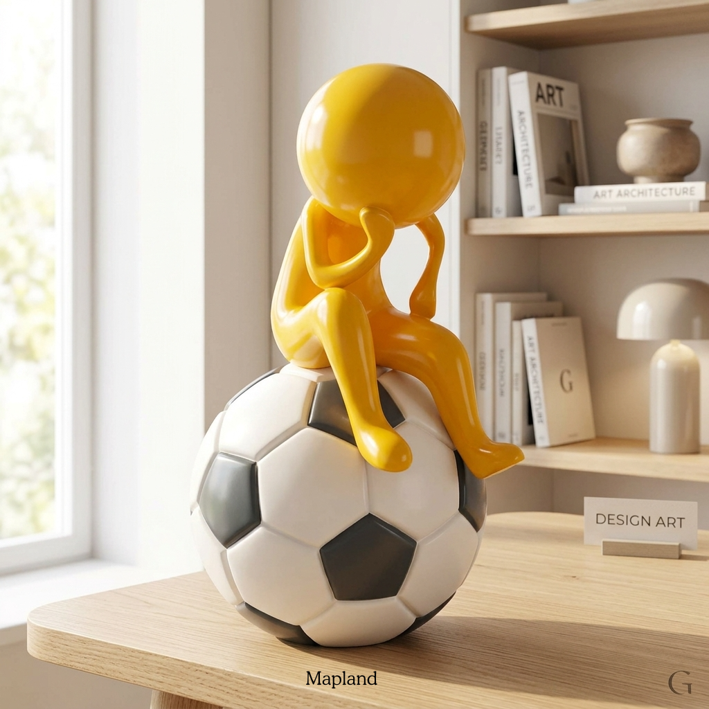 Soccer Thinker Figurine -- decorative figurine, home accent decor | Mapland