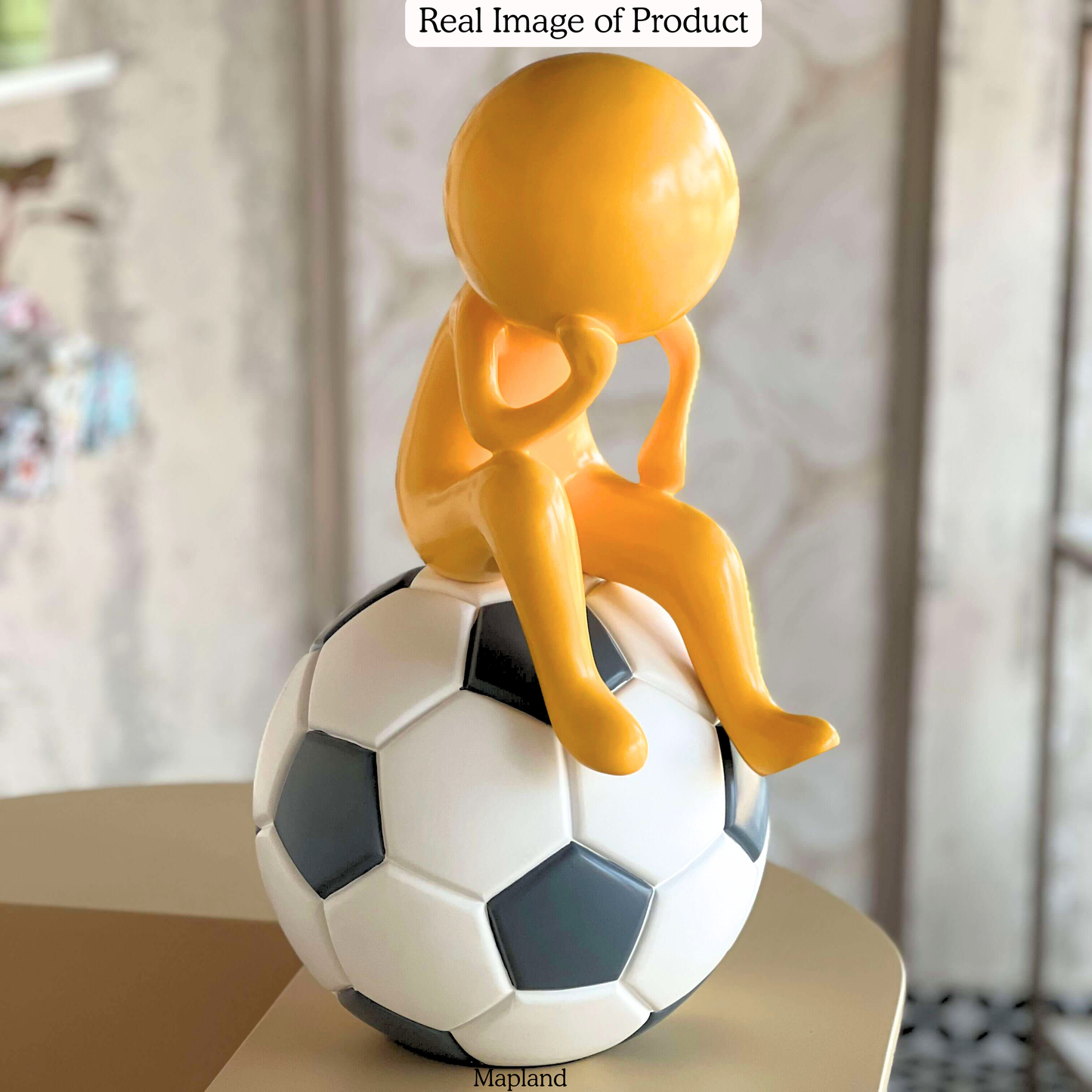 Soccer Thinker Figurine -- decorative figurine, home accent decor | Mapland