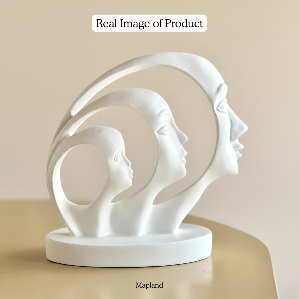 Three Faces Abstract Resin Sculpture