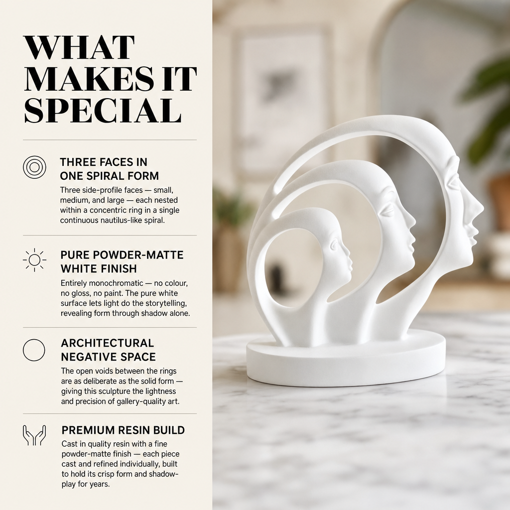 Three Faces Abstract Resin Sculpture what makes it special | Mapland