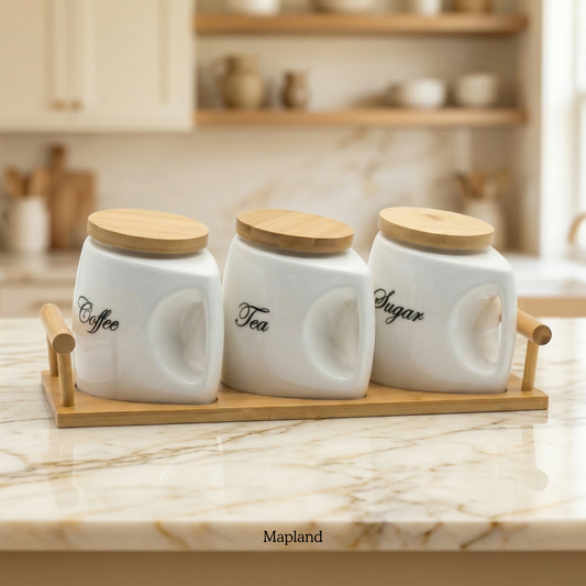 Trinity Ceramic Kitchen Jar Set — handmade artisan home decor | Mapland