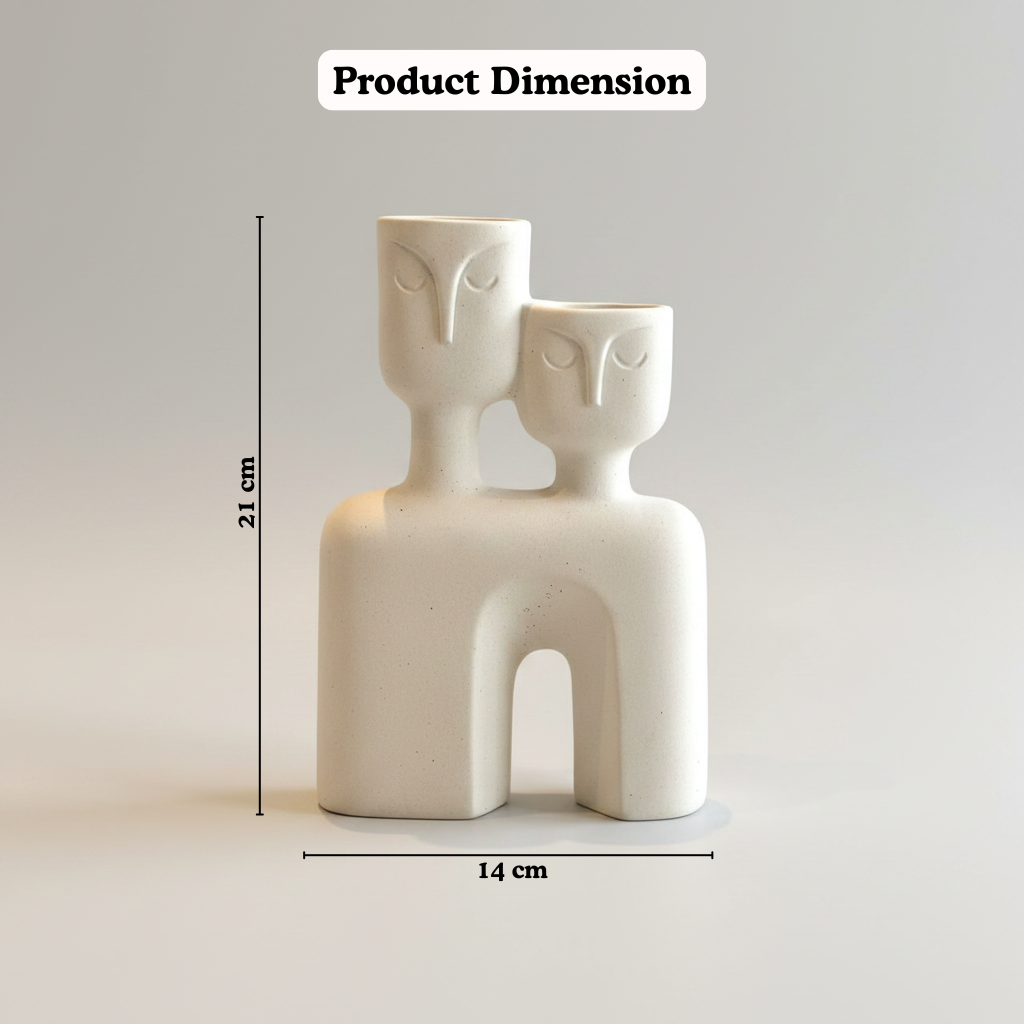 Two Figures Ceramic Vase