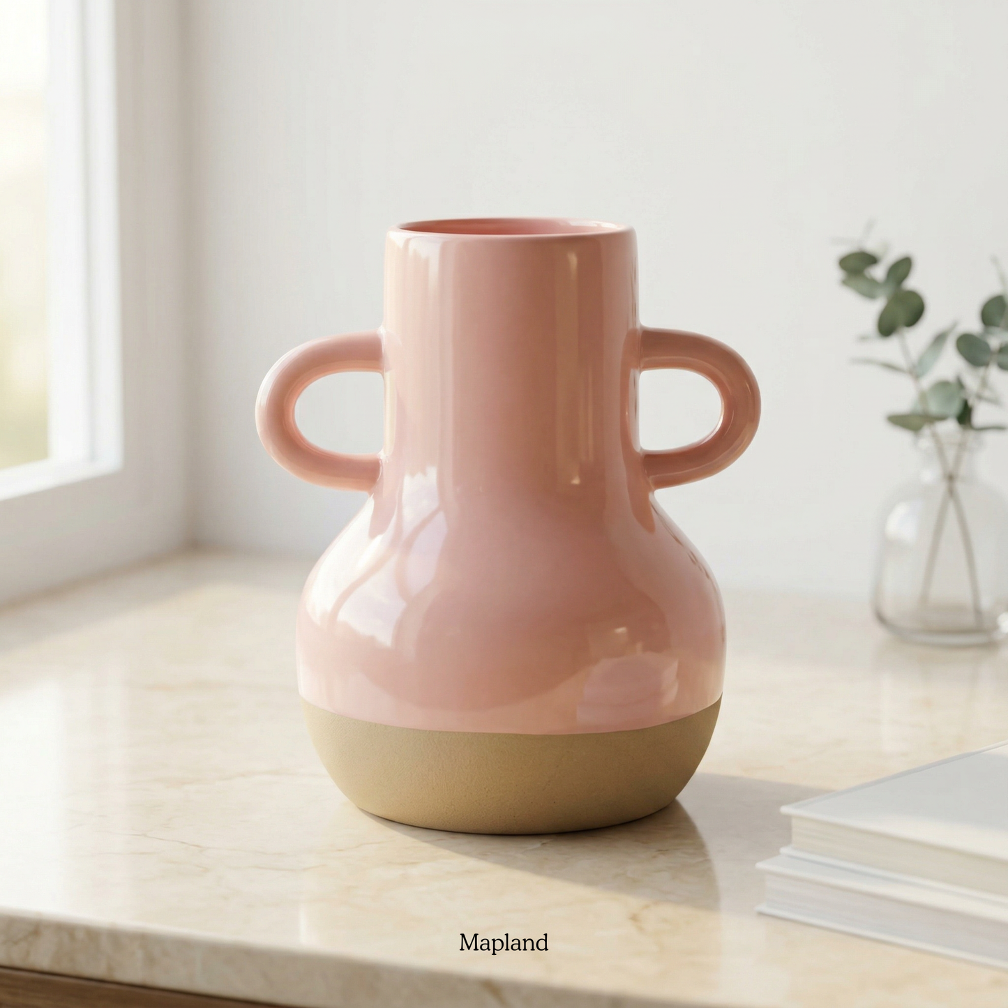 Veso amphora ceramic vase in neutral tone — handmade ceramic vase | Mapland Design Studio