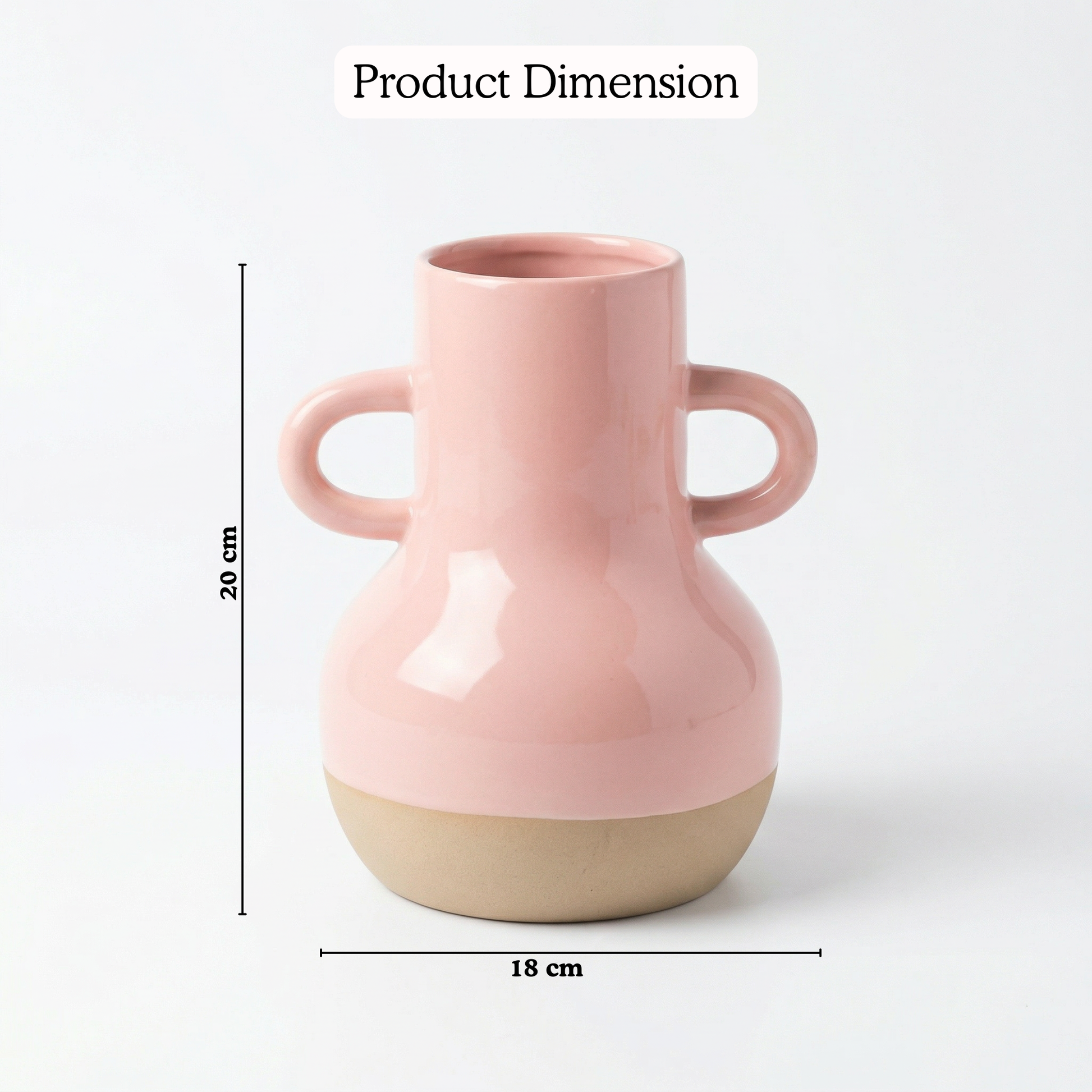 Veso Amphora Vase handmade ceramic vase — detail view, Indian artisan craft | Mapland