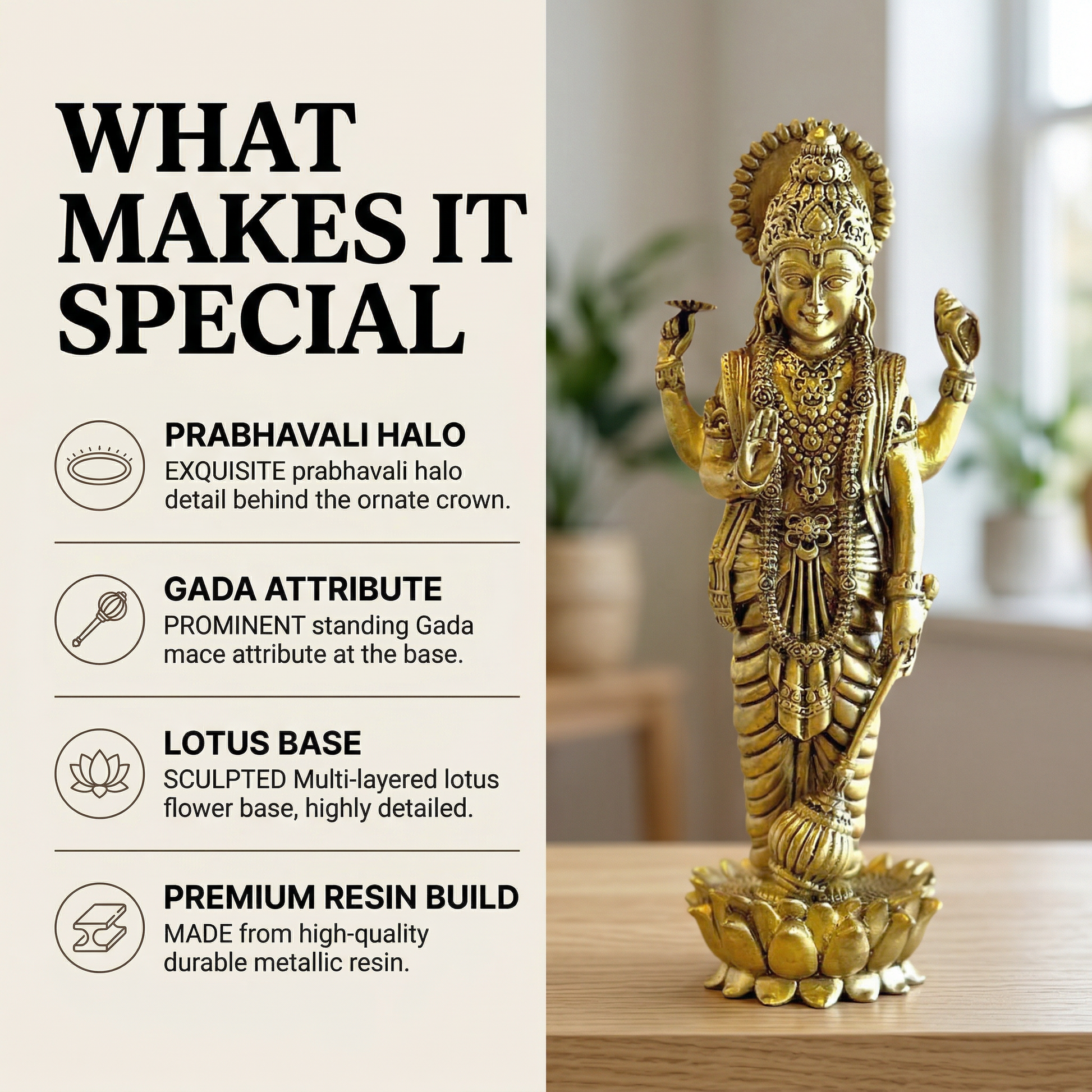 Brass Vishnu figurine what makes it special | Mapland