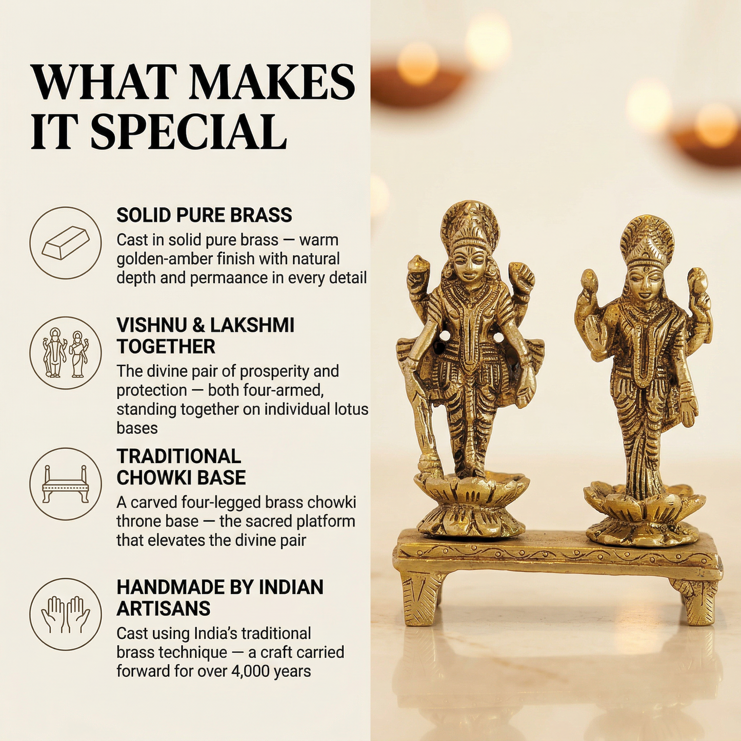 Brass Vishnu Lakshmi idol what makes it special | Mapland