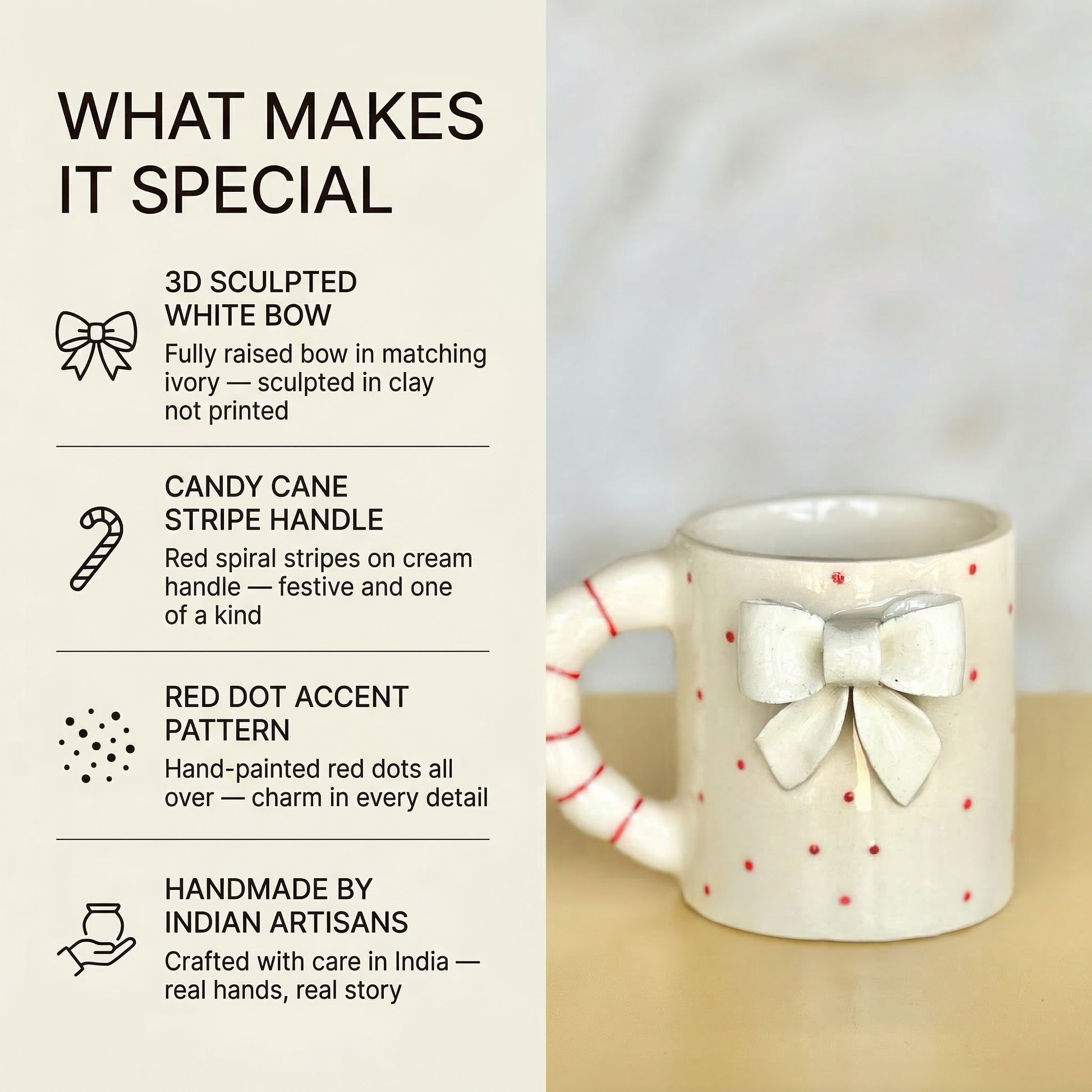 White Bow Ceramic Mug - Mapland