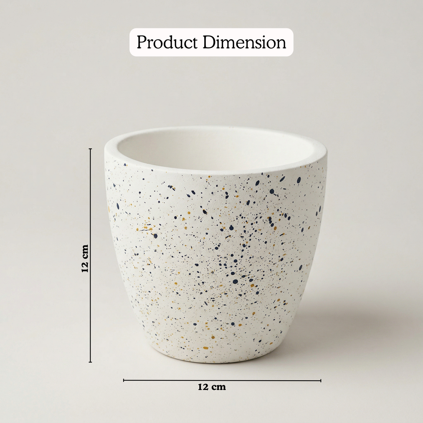 White Speckle Terracotta Planter handmade ceramic planter — detail view, Indian artisan craft | Mapland