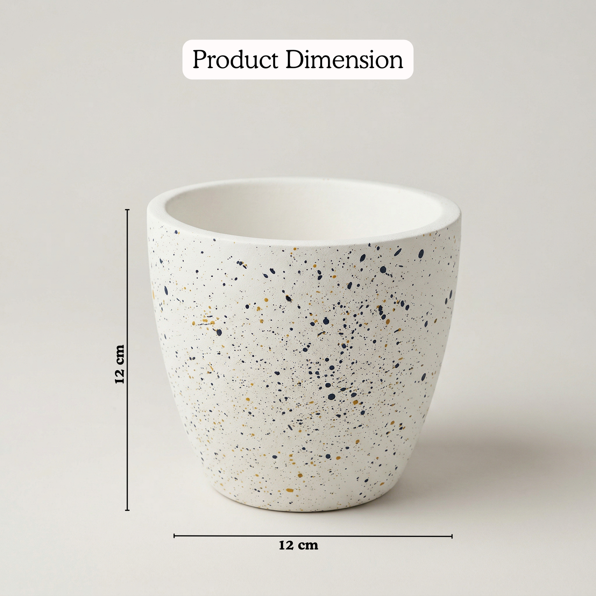 White Speckle Terracotta Planter handmade ceramic planter — detail view, Indian artisan craft | Mapland