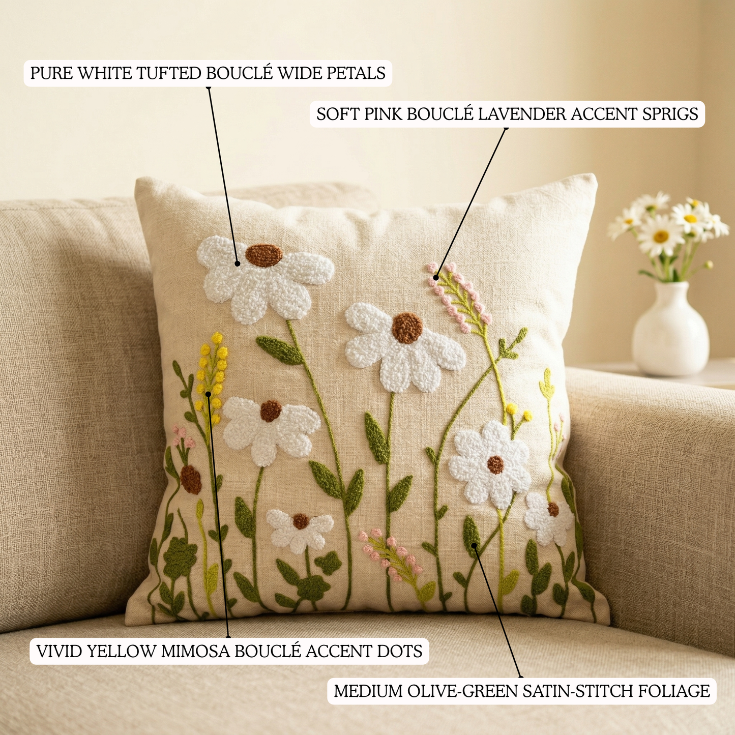 Wildflower Charm Cushion Cover 16*16 Inches