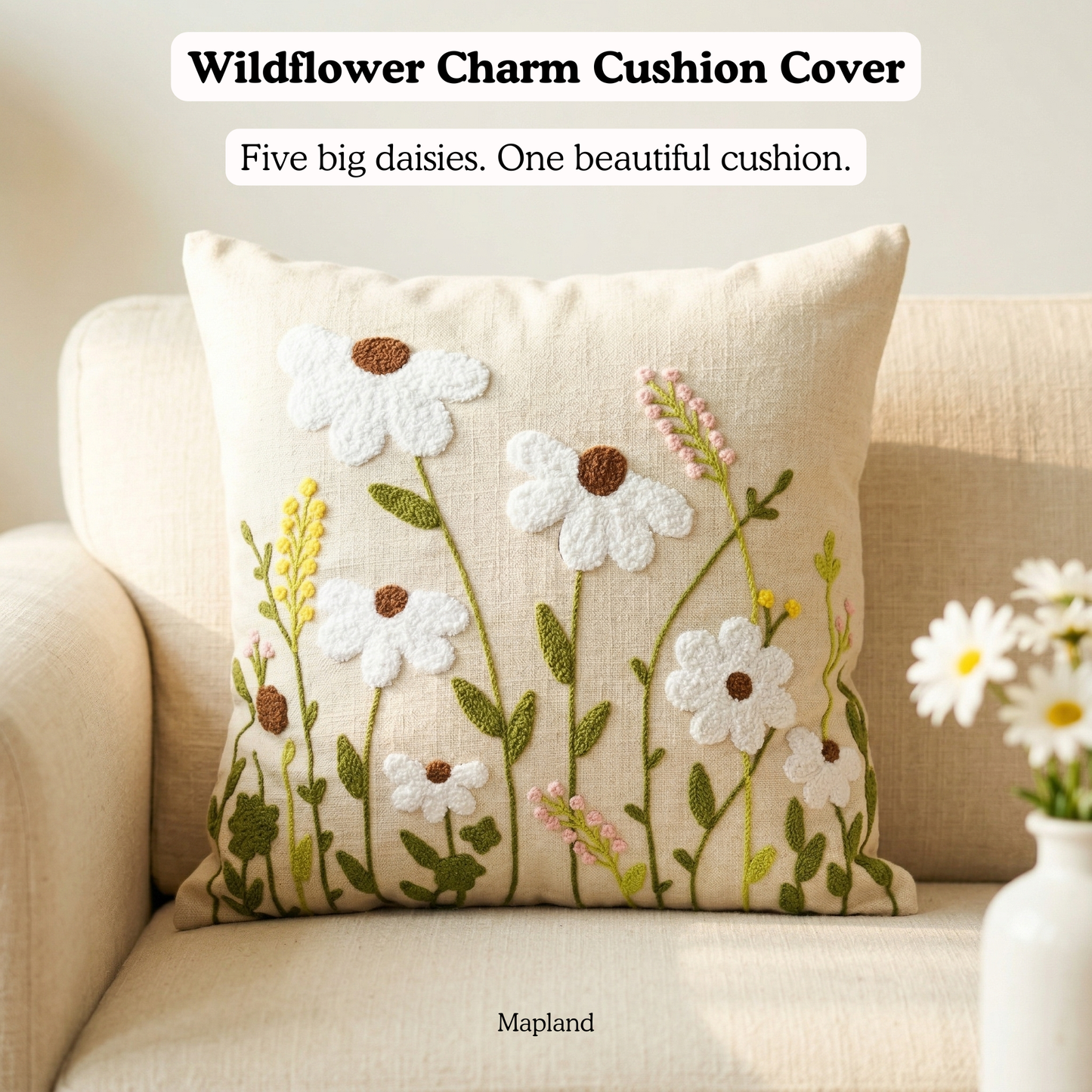 Wildflower Charm Cushion Cover 16*16 Inches