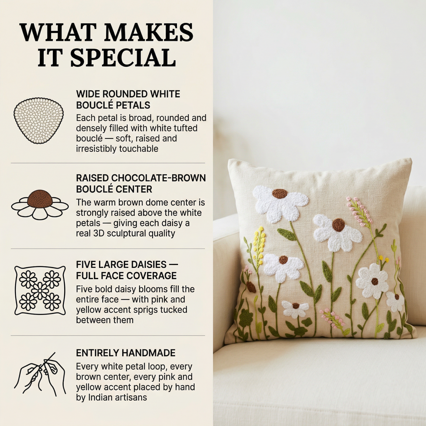 Wildflower Charm Cushion Cover 16*16 Inches