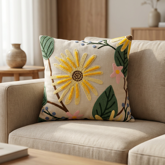 Sunflower Meadow Cushion Cover 16*16 Inches - Mapland