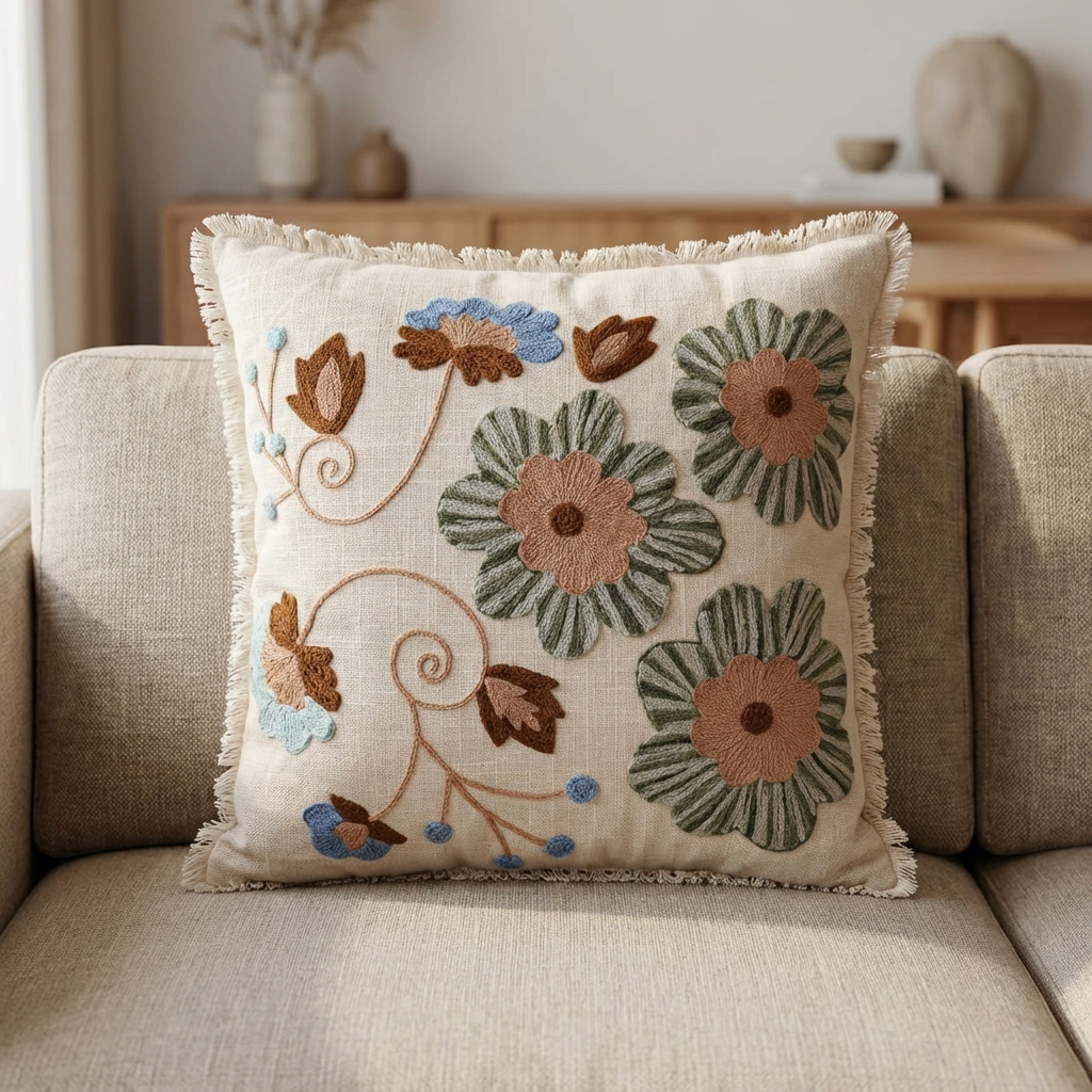 Earth Bloom Cushion Cover 16*16 Inches - Mapland