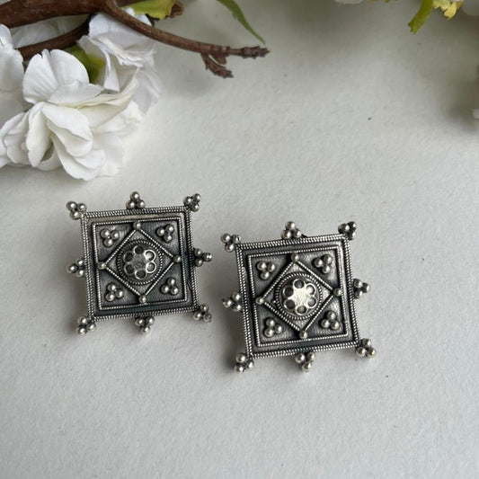 Varg Oxidized Earrings for Women – Ethnic Silver Imitation Jewelry